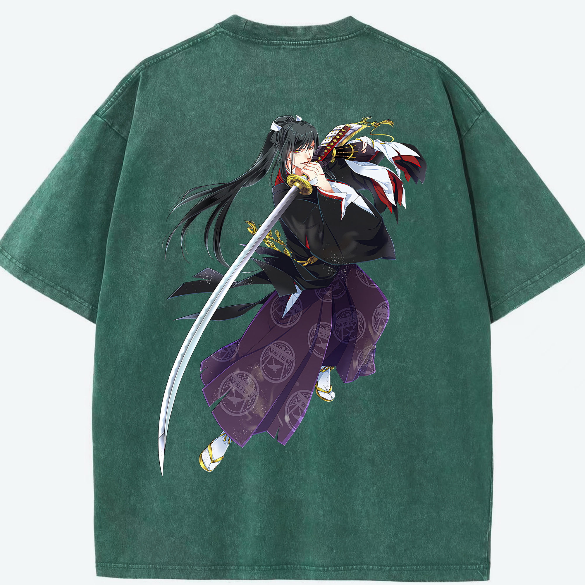 （画像用） 刀剣乱舞 Touken Ranbu 綿100% ヴィンテージ風 半袖Tシャツ（背面プリント）